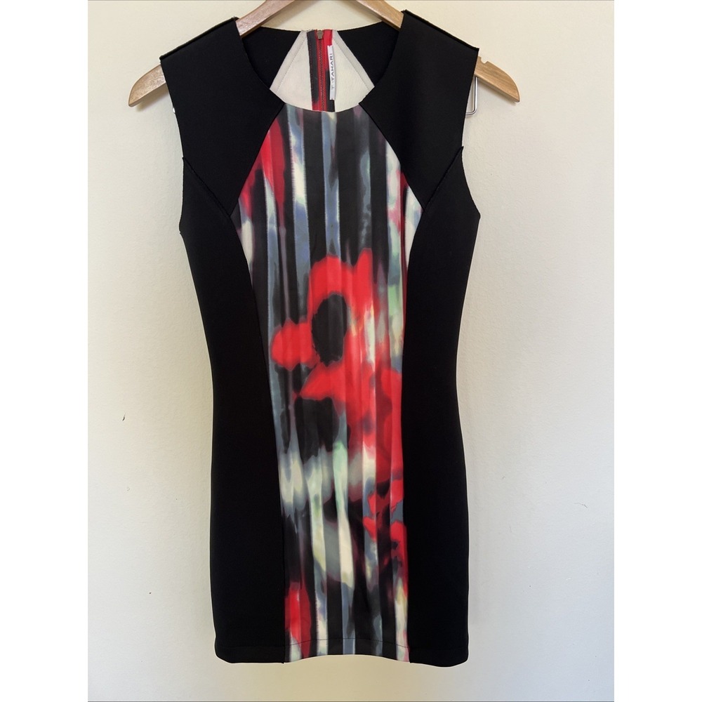 Tahari dress women's Saige Paoppy Abstract Art Sleeveless‎ XS